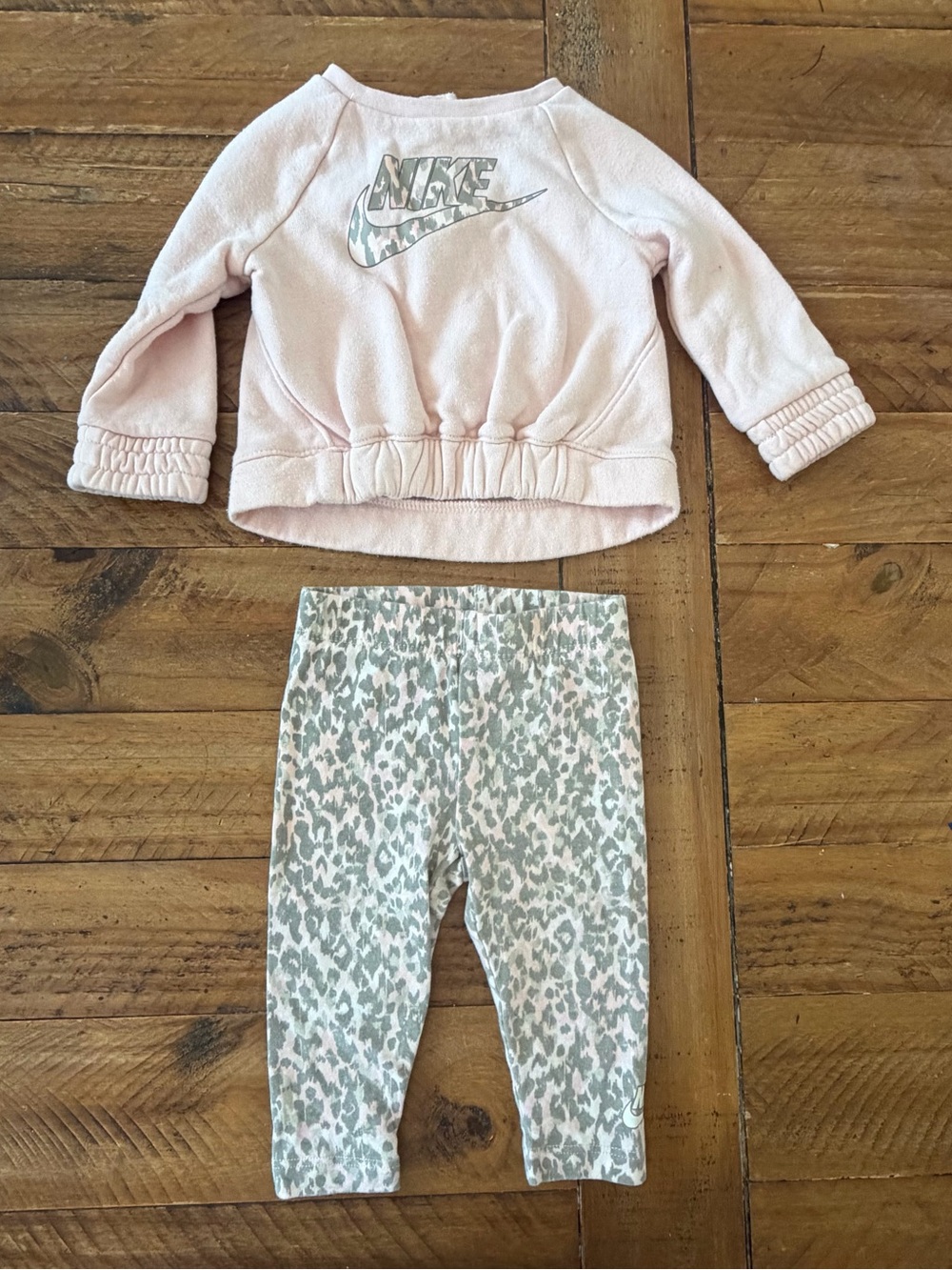 Nike Pink and Gray Leopard Kids Matching Set